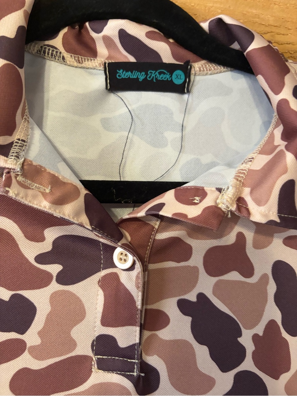 Kids Short Sleeve Polo - Brown Camo Print - Picture 2 of 2
